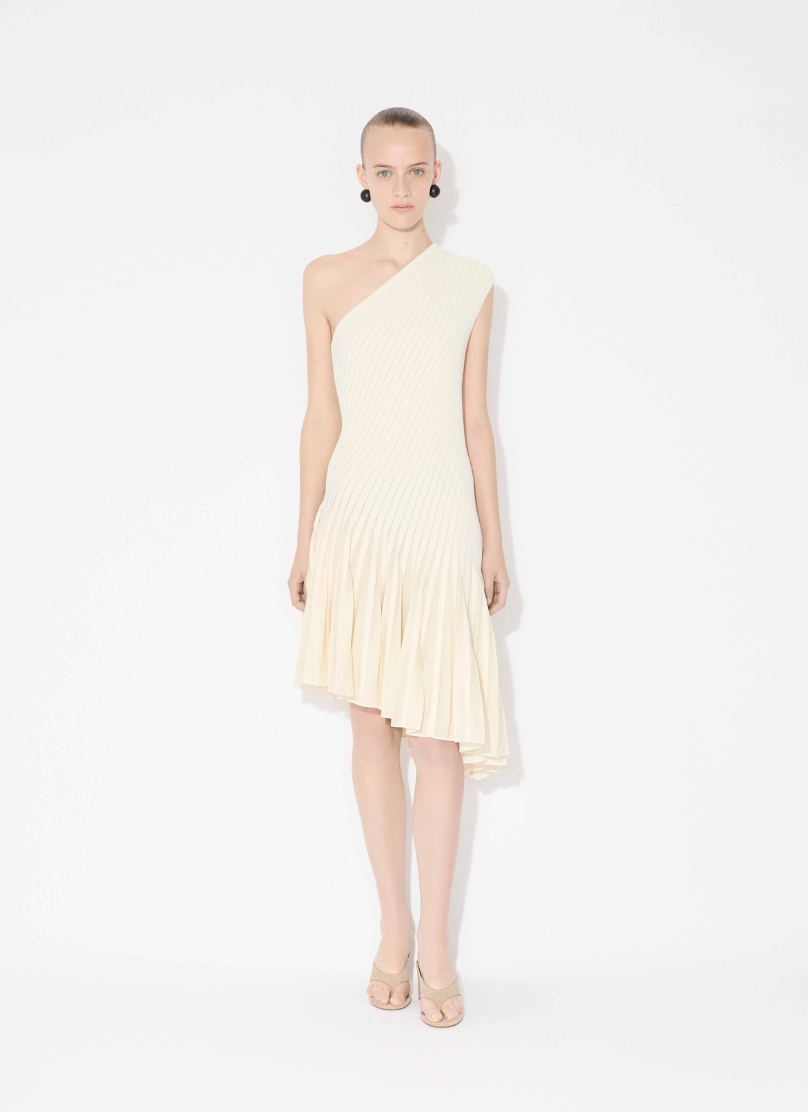 SCULPTING STRIPES DRESS ALAÏA WHITE/CRAIE SCULPTING STRIPES DRESS